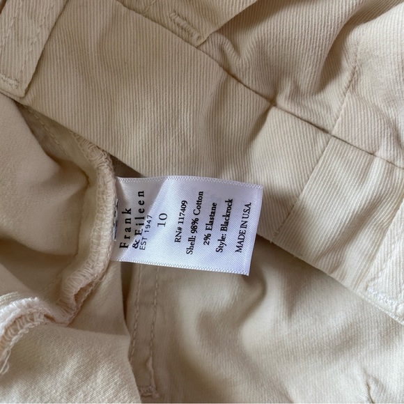 Frank & Eileen Blackrock Utility Pant Italian Peached Twill Chalk Size 10 - Picture 8 of 12